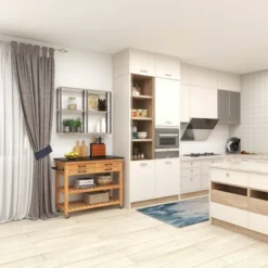 Coastal Wood Kitchen Cart Brown - Olivia & May -Restaurant Furniture Store GUEST 50df43d7 f345 4a60 a57e c01b8d90998b