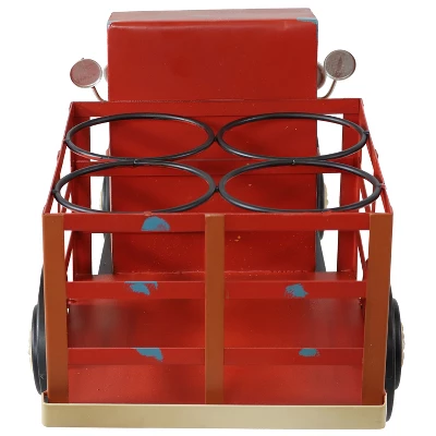 Sunnydaze Decor Sunnydaze Rustic Truck Metal Wine Rack - Red 8 Sunnydaze Decor Sunnydaze Rustic Truck Metal Wine Rack - Red - Image 6