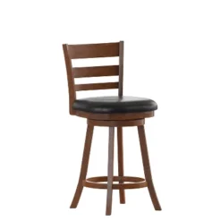 Merrick Lane 24" Classic Wooden Ladderback Swivel Counter Height Stool With Upholstered Padded Seat And Integrated Footrest 24 Merrick Lane 24" Classic Wooden Ladderback Swivel Counter Height Stool With Upholstered Padded Seat And Integrated Footrest -Restaurant Furniture Store GUEST 51a87dd7 6ac9 4d40 b171 3813aed0a24e