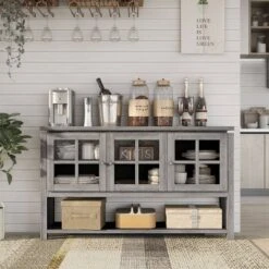 Carita Transitional Windowpane Cabinets Buffet - HOMES: Inside + Out -Restaurant Furniture Store GUEST 51c01ad1 0670 43d6 9c6a 8b90de18ac79