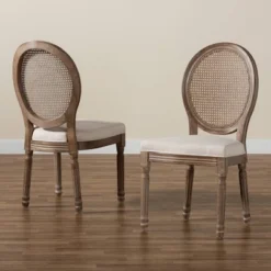 Set Of 2 Louis Fabric Upholstered With Rattan And Wood Dining Chairs Beige/Brown - Baxton Studio 16 Set Of 2 Louis Fabric Upholstered With Rattan And Wood Dining Chairs Beige/Brown - Baxton Studio -Restaurant Furniture Store GUEST 52330214 8b11 4da1 866e 4d8d6d73a0c5
