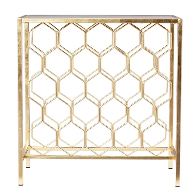 Venwynn Wine Storage Side Table Gold/Gray - Aiden Lane 6 Venwynn Wine Storage Side Table Gold/Gray - Aiden Lane - Image 4