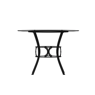 Emma And Oliver 42'' Round Glass Dining Table With Black Metal Frame 11 Emma And Oliver 42'' Round Glass Dining Table With Black Metal Frame - Image 9