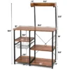 Costway 4-Tier Vintage Kitchen Baker's Rack Utility Microwave Stand W/ Basket & 5 Hooks -Restaurant Furniture Store GUEST 53625bdf 2417 435f a69c ea8c9133e8b6