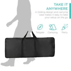 Best Choice Products Portable Pop-Up Bar Table For Indoor/Outdoor, Party, Picnic W/ Carrying Case, Removable Skirt