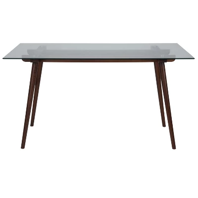 Merrick Lane 31.5" X 55" Rectangular Solid Wood Table With Glass Top 12 Merrick Lane 31.5" X 55" Rectangular Solid Wood Table With Glass Top - Image 10