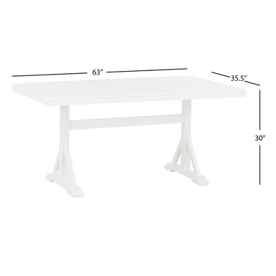 Miller Rectangular Trestle Base Dining Table White - Lifestorey 8 Miller Rectangular Trestle Base Dining Table White - Lifestorey - Image 6