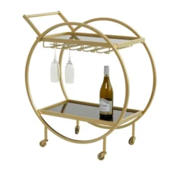 Contemporary Metal Round Bar Cart - Olivia & May 20 Contemporary Metal Round Bar Cart - Olivia & May -Restaurant Furniture Store GUEST 57c43484 c028 4340 8234 04c017c10b73