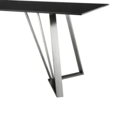 Cressida Glass And Stainless Steel Rectangular Dining Table Black - Armen Living -Restaurant Furniture Store GUEST 584bca10 121a 468f 8986 56a34e958ccd