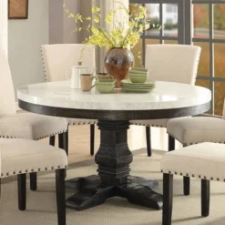 Nolan Dining Table White Marble/Salvage Dark Oak - Acme Furniture -Restaurant Furniture Store GUEST 588fa1e3 590a 4dec 9bf3 97b7240b17da