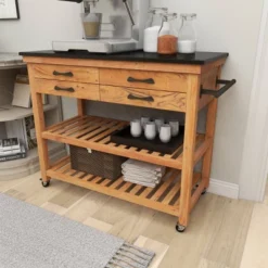 Coastal Wood Kitchen Cart Brown - Olivia & May -Restaurant Furniture Store GUEST 59dcfe2d d546 4900 a231 3ce0156473ae