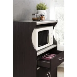 Microwave Kitchen Cart In Chocolate Gray - Hodedah -Restaurant Furniture Store GUEST 5a138e70 1142 4245 a6fd 3a1132a59cee
