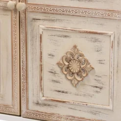 Favian Two-Tone Wood And Metal 2 Door Sideboard Dining Cabinet White/Weathered Brown - Baxton Studio -Restaurant Furniture Store GUEST 5a9995b2 20a5 4a9a 9405 8441c875aee5