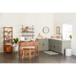 Coastal Wood Kitchen Cart Brown - Olivia & May -Restaurant Furniture Store GUEST 5afbafe4 b5ce 42a2 a1f8 9200abdd7b46