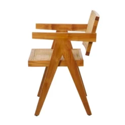 30" X 20" Modern Teak Wood Accent Chair - Olivia & May