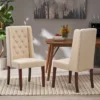 Set Of 2 Blount Wooden Dining Chairs With Fabric Cushions Beige/Natural Finish - Christopher Knight Home -Restaurant Furniture Store GUEST 5da23e74 dae1 409c 8f76 9a1e7b4b31f0
