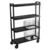 Cart System With Wheels 4 Tier Black - Atlantic -Restaurant Furniture Store GUEST 5eafba44 a7c3 454c 8b61 121d2f3e1c6e