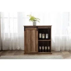 Weston Sliding Barn Door Wine Cabinet Natural - Boraam -Restaurant Furniture Store GUEST 5f17cc56 b811 4376 b146 48a3ce3ff673