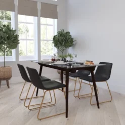 Set Of 2 Faux Leather Bucket Seat Dining Chairs With Frame - Merrick Lane -Restaurant Furniture Store GUEST 5f43e83d 3004 47df 9c0a 3d0b469d74da