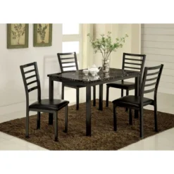 Larriston Triangular Open Shelf Counter Dining Table Black - HOMES: Inside + Out