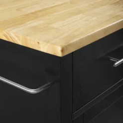 Full Savannah Wood Top Kitchen Island Cart Black/Natural - Crosley -Restaurant Furniture Store GUEST 61d06436 bec5 436e b160 98291a0c90ae