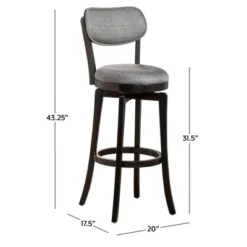 31" Sloan Swivel Barstool Black/Gray - Hillsdale Furniture