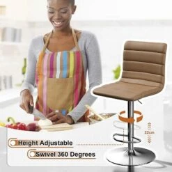 Hywela Bar Stools, Modern PU Leather Adjustable Swivel Barstools, Armless Kitchen Island Counter Bar Stools With Bigger Base, Set Of 2,Stylish- The Pop Home -Restaurant Furniture Store GUEST 62fde1ff ae9c 481c a53f 94699f894b2f