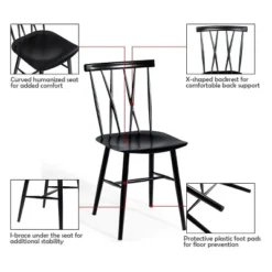 Costway Set Of 2 Dining Side Chairs Chairs Armless Cross Back Kitchen Bistro Caf -Restaurant Furniture Store GUEST 634f89bc 188a 4cd9 adcb 9908208b92d0
