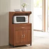 Microwave Kitchen Cart In Cherry - Hodedah -Restaurant Furniture Store GUEST 64300548 c3ac 4d36 ba1c a52bb95db538