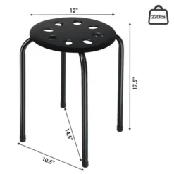 Costway Set Of 6 Portable Plastic Stack Stools Backless Classroom Seating