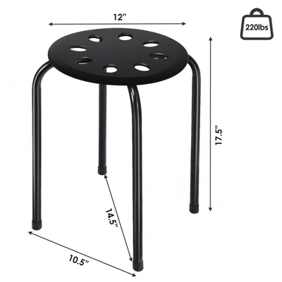 Costway Set Of 6 Portable Plastic Stack Stools Backless Classroom Seating 3 Costway Set Of 6 Portable Plastic Stack Stools Backless Classroom Seating
