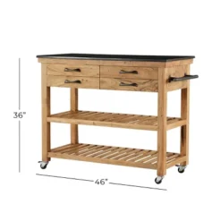 Coastal Wood Kitchen Cart Brown - Olivia & May -Restaurant Furniture Store GUEST 65511e8f a17a 41d4 befe fe0a2b9faac5