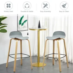 Costway Modern Set Of 4 Barstools 30inch Pub Chairs W/Low Back & Metal Legs Grey 15 Costway Modern Set Of 4 Barstools 30inch Pub Chairs W/Low Back & Metal Legs Grey -Restaurant Furniture Store GUEST 66a11c65 5afc 4b68 a7b8 9d4b3ec6f9b9