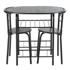 Costway 3 PCS Dining Set Table And 2 Chairs Home Kitchen Breakfast Bistro Pub Furniture Black -Restaurant Furniture Store GUEST 66b59b2e 9aa9 4a8f 916d 051830c4c781