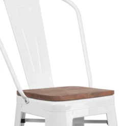 Emma And Oliver 30"H Metal Dining Barstool With Back And Square Wood Seat -Restaurant Furniture Store GUEST 67117559 0de1 4ef9 b283 ab31990c154a