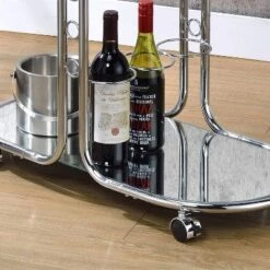 Kentrik Glass Top Serving Cart Chrome - MiBasics -Restaurant Furniture Store GUEST 67ab3b79 76c0 49bb 924b 9683ca744064