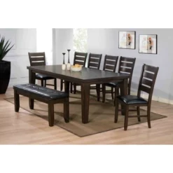 Urbana Extendable Dining Table Wood/Espresso With Black Faux Leather - Acme Furniture -Restaurant Furniture Store GUEST 68aa4042 8df7 4f45 be12 7df99aecea61