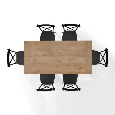 7pc Joanna Dining Set With 4 Camille Chairs Matte Black - Crosley 10 7pc Joanna Dining Set With 4 Camille Chairs Matte Black - Crosley - Image 8