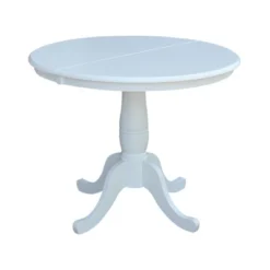 36" Kyle Round Top Pedestal Table With 12" Drop Leaf White - International Concepts -Restaurant Furniture Store GUEST 698013f8 7833 4ab3 bc6c 12b143298473