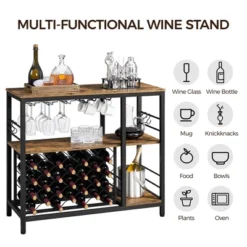 Yaheetech Home Bar Industrial Wine Rack Table With Glass Holder, Wine Bar Cabinet, Rustic Brown -Restaurant Furniture Store GUEST 6a3d2b8c 2f64 4b13 9bd2 2cce88143eed