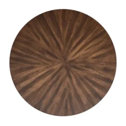 42" Leonard Round Dining Table With Black Iron Legs Walnut Finish - Inspire Q -Restaurant Furniture Store GUEST 6aa953c7 e326 4500 a59a cdd5d0435747