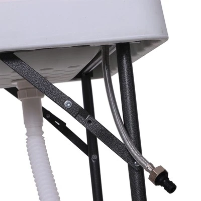 Outsunny Portable Folding Camping Table With Sink, Faucet, Dual Stainless Steel Basins, And Accessories For Fish Cleaning, 50" 9 Outsunny Portable Folding Camping Table With Sink, Faucet, Dual Stainless Steel Basins, And Accessories For Fish Cleaning, 50" - Image 7