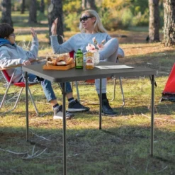Costway Folding Camping Table Portable HDPE Outdoor Picnic Dining Table W/ Handle WhiteGrey -Restaurant Furniture Store GUEST 6b197761 9c3b 4e7c 96c8 60efc862f3fa