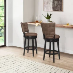 30" Kaede Wood And Upholstered Swivel Barstool Black/Chestnut - Hillsdale Furniture -Restaurant Furniture Store GUEST 6b31ebbf 5e07 4a5d bc6b 118a740bc1cc