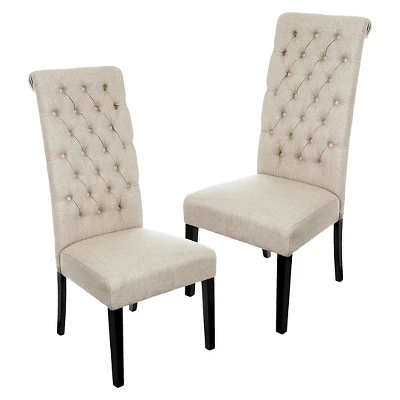 Set Of 2 Leorah Tall Back Tufted Dining Chair - Christopher Knight Home 7 Set Of 2 Leorah Tall Back Tufted Dining Chair - Christopher Knight Home - Image 5