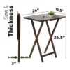 PJ Wood 19.09 X 14.57 X 26.00 Inch Folding TV Tray Tables With Compact Storage Rack, Solid Wood Construction, Walnut Brown Finish, 5 Piece Set -Restaurant Furniture Store GUEST 6cc62ef6 8a94 4d95 99ac f7f2f234c459