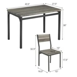 Zenvida Dining Table Set For 4, Rustic Grey 5 Piece Dinette Set Kitchen Table 4 Chairs -Restaurant Furniture Store GUEST 6d9e2458 408a 49bc 8cae 19133617ae7f