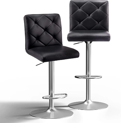 Hywela Bar Stools, Modern PU Leather Adjustable Swivel Barstools, Armless Kitchen Island Counter Bar Stools With Bigger Base, Set Of 2,Comfy- The Pop Home 9 Hywela Bar Stools, Modern PU Leather Adjustable Swivel Barstools, Armless Kitchen Island Counter Bar Stools With Bigger Base, Set Of 2,Comfy- The Pop Home - Image 7