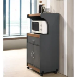 Microwave Kitchen Cart In Gray Oak - Hodedah -Restaurant Furniture Store GUEST 6fd68b5c a495 4bf0 994b 584fa18e60cf