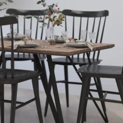 Merrick Lane Rectangular Dining Table - Wood Finish Kitchen Table With Retro Hairpin Legs -Restaurant Furniture Store GUEST 7004eeae 3c7c 4c11 a2f2 3d24599d4fad